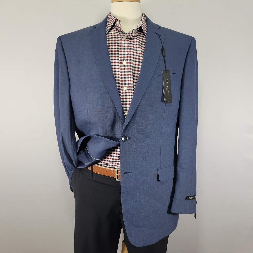 Marc Anthony New York Men's Sport Coat Blazer Two Button CASSELMAN Navy 44L